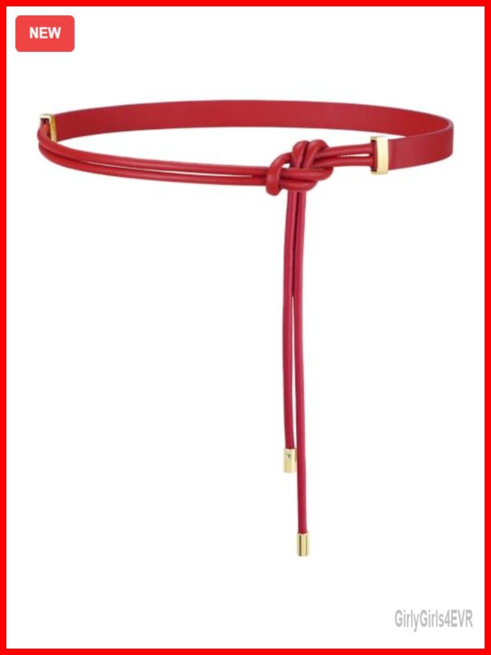 Women Faux Leather Knotted Thin Waist Rope Belt for Dresses Jeans Pants